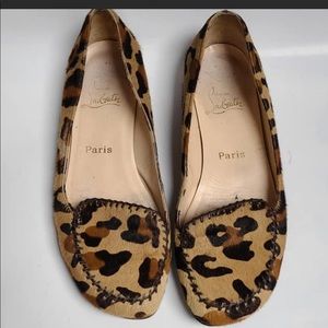 MUST GO - Louboutin Cheetah Pony Hair Loafers SEE PICS